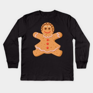 Gingerbread Girl Kids Long Sleeve T-Shirt